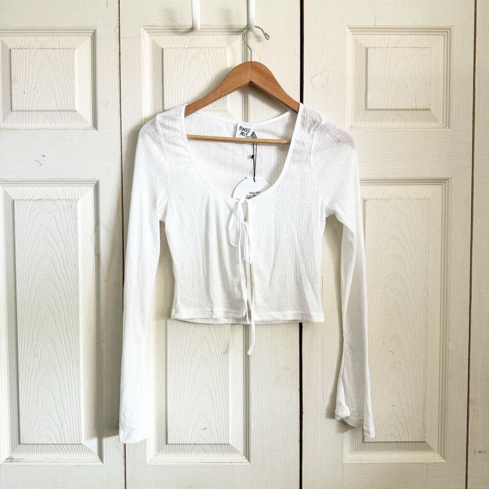 Princess Polly White Long Sleeve Top Womens 2